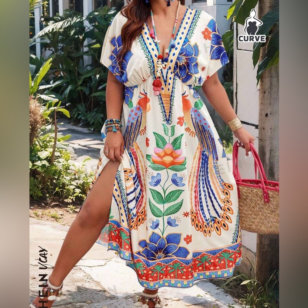 SHEIN Curve Boho Multi Color Dress